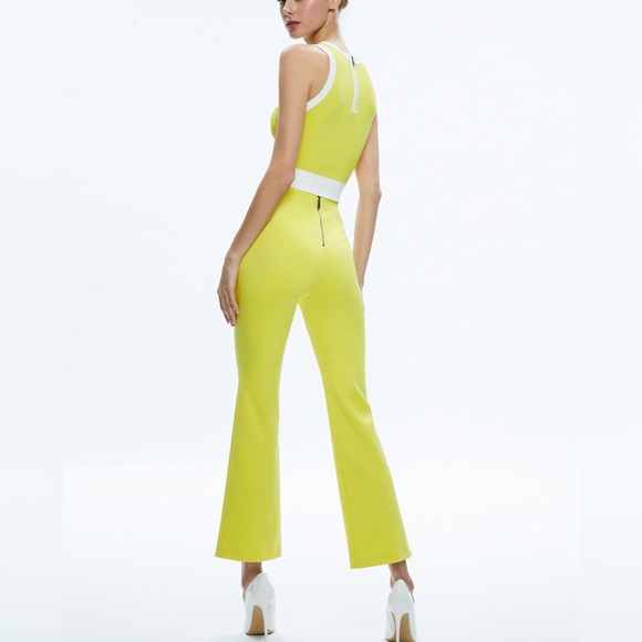 Alice + Olivia RMP Back Zip Ankle Pants, Happy Yellow - Picture 2 of 12